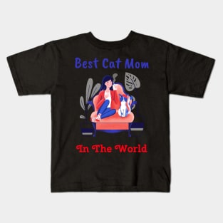 Best Cat Mom In The World Kids T-Shirt